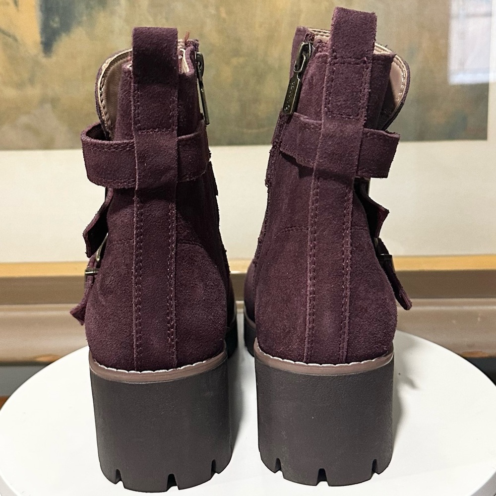 Blondo Wine Suede Buckle Ankle Boots - Picture 8 of 15